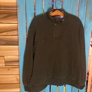 Orvis quarter zip sweater size XL green with standing collar